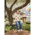thumbnail image 6 of Loicainy Toddler Kids Little Girls Easter Clothes Set 6 12 18 24 Months 2T 3T 4T 5T 6T 7T Bunny/Carrot Decor Pullover with Denim Bell Bottom 2Pcs Outfit, 6 of 9