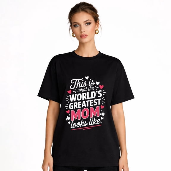 greatest mom quote Mother’s Day Gift for Women Classic Soft Loose Fit Casual T-Shirt Top