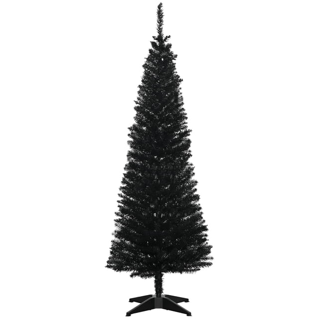 Lápiz HOMCOM artificial con forma de árbol de Navidad de 5 pies con 294 puntas, color negro