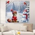 thumbnail image 2 of Hello Winter Abyssinian Football Snowman Welcome Snowy Morning Tapestry Cat Lover Kitten Owner Gifts Wall Hanging Backdrop Home Decor - 01012, 2 of 5
