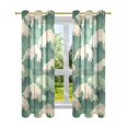 thumbnail image 7 of Yayeee Window Curtains Light Filtering 63"x52" Grommet Panel Pair Home Living Room Decor, Green Wave Pattern, 7 of 7
