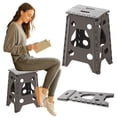 thumbnail image 3 of Fuilayi 18 Inch Folding Stool, Multifunctional Bathroom, Kitchen, Living Room Plastic Footstool with 400 lb Load Capacity, Suitable for Home and Outdoor Camping (Light gray), 3 of 6