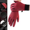 thumbnail image 7 of Winter Waterproof Gloves for Men Women Warm Running Cycling Snow Ski Gloves Mittens for Cold Weather, Thermal Windproof Material and Touch Screen Finger for Driving Snowboarding(Red,23.5cm), 7 of 7
