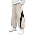 thumbnail image 2 of Bixock Sweatpants for Boys High Waist Straight Leg with Side Pockets Kids Solid Color Loose Casual Joggers Comfortable Workout Activewear Boys Clothings Size 14-15Years, 2 of 5
