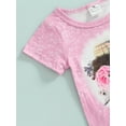thumbnail image 6 of Gureui Toddler Infant Baby Girls Pants Set, Short Sleeve Letter/Rose  Cattle O-Neck T-Shirt, Rose  Cattle/Leopard Bell-Bottom Long Pants 2Pcs Clothes Set, 6 of 9