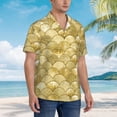 thumbnail image 3 of Sikiie Mermaid Fish Scale Print Men's Hawaiian Shirt, Summer Beach Button Pocket Short Sleeve T-Shirt,3X-Large, 3 of 7