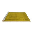 thumbnail image 2 of Ahgly Company Machine Washable Indoor Round Oriental Yellow Industrial Area Rugs, 7' Round, 2 of 4