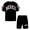 Black, variant on CUSTG Kids Sets Letter Print Short Sleeve Tops With Shorts Casual Summer Outfit For Toddler Kids Leisure Style Home School Casual Outfit