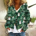 thumbnail image 1 of LOVZFMLL Cardigan pour Femmes Cardigan Décontracté Bouton Veste de Mode Imprimée de Noël, 1 of 5