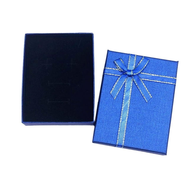 Caja de joyería de regalo Caja de regalo de joyería versátil para colgantes Pendientes Anillos de perno prisionero Azul