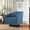 Blue, variant on Gray Swivel Chair With Wooden Base - Elegant Living Room Addition, Easy Clean Faux Leather, 29.11"w X 32.62"d 29.55"h, 47.51 Lb, No Assembly, Sinuous "no Sag" Springs, 2.2 Density Foam Seat Grey