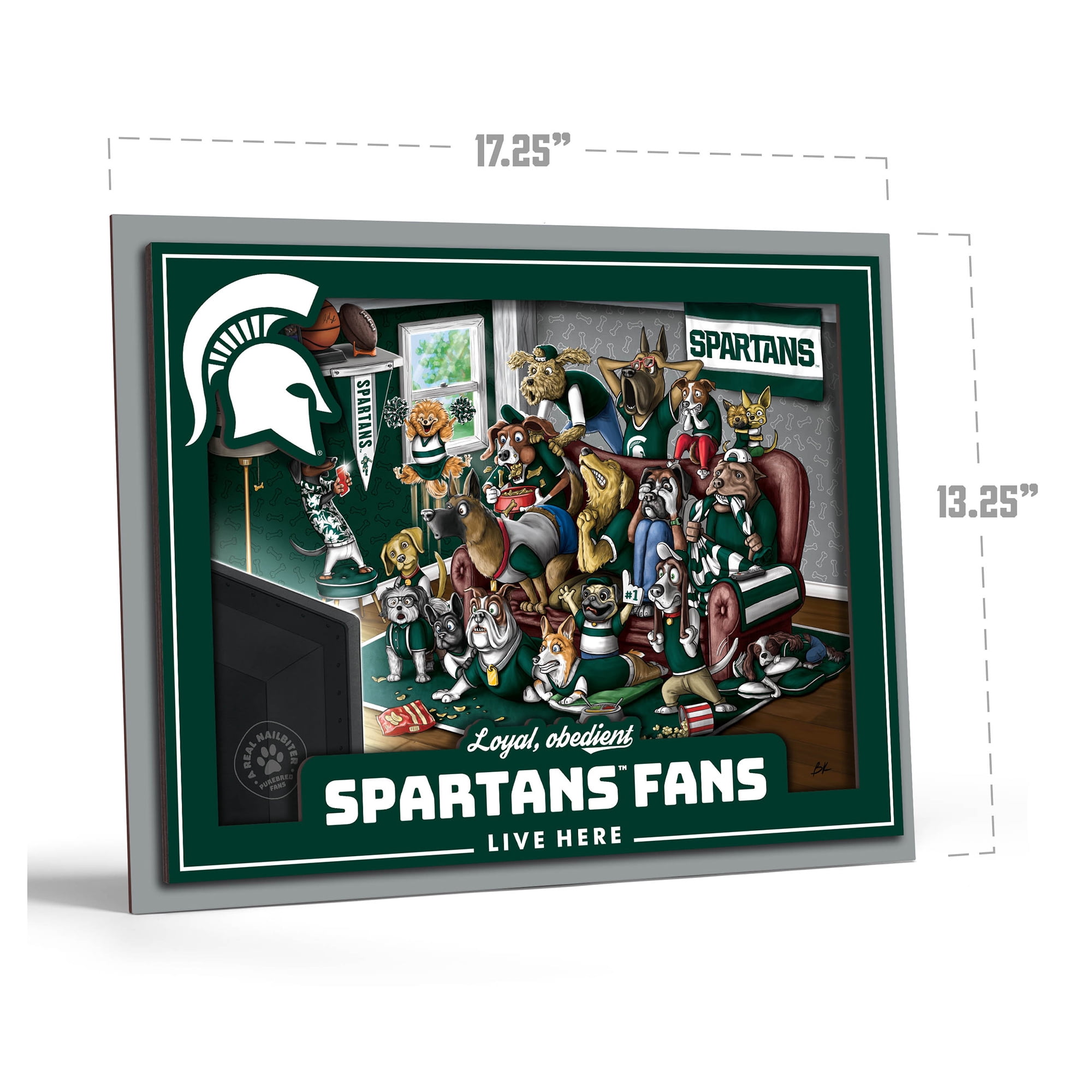 IDNA Michigan State Spartans 13.25" x 17.25" Purebred Fans Wall Art