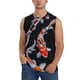 thumbnail image 1 of Fotbe Tricolor Koi Fish Trio Men's Camiseta sin Mangas Estampada para Hombres, Playera Casual para Gimnasio, Entrenamiento, Playa-Medium, 1 of 7