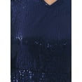 thumbnail image 5 of INSPIRE CHIC WOMLAYOUT Women's Sequin Sparkly Dresses Long Sleeve V Neck Cocktail Party Midi Dress M Deep Blue, 5 of 6