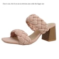 thumbnail image 2 of Soda Women's Braided Open Toe Double Strap Stacked Heels, Pink, 6 M US, 2 of 5