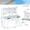 thumbnail image 4 of Techni Mobili Study Computer Desk with Storage and Magnetic Dry Erase White Board, White RTA-4820D-WHT, 4 of 12