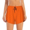 thumbnail image 2 of Picia Orange Scales Pattern Women's 2 in 1 Athletic Running Shorts High Waisted Workout Casual Gym Sweat Shorts with Comfy Liner Zipper Pockets-XX-Large, 2 of 9