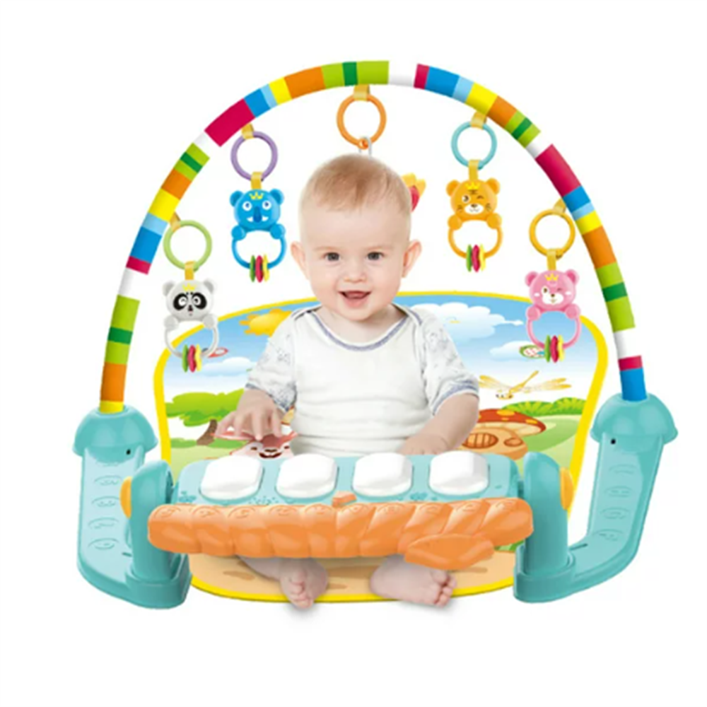 Baby Gym Play Mat, Play Piano Gym with Tummy Time Activity Mat, Musical Activity Center for Infants Toddlers, Green