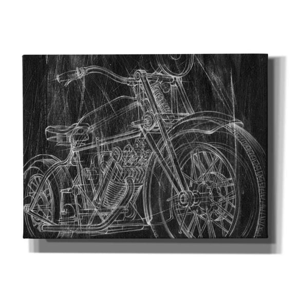 Epic Graffiti 'Motorcycle Mechanical Sketch I' by Ethan Harper Canvas Wall Art, 16"x12"