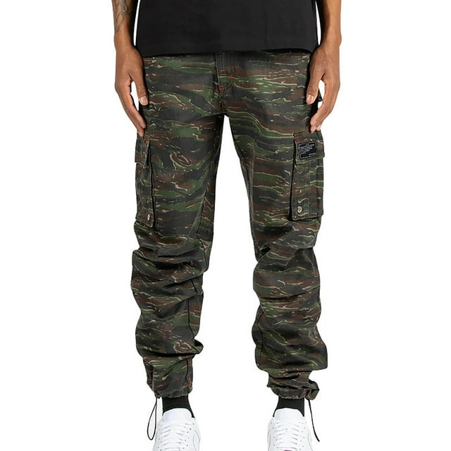 Regular Straight Pant for Men, Mens Pants Woven Fabric With Multiple Pockets Solid Color Casual Pants Work Pants