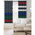 thumbnail image 2 of Vintage American Flag Blackout Curtains for Bedroom Living Room Darkening Curtains 63 Inches Long Red Blue Green Stripe US Flag Window Curtain 2 Panels Set Window Treatment Grommet Drapes 52"x63", 2 of 9