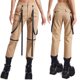 thumbnail image 3 of Pantalones Cargo con tiras para mujer, bolsillos con cremalleras decorativas, pantalones de baile de Jazz de Color sólido, ropa para festivales de música de Halloween, 3 of 5