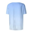 thumbnail image 4 of Qwertyu Scrub Jackets for Women Short Sleeve Snap Front Graphic Crew Neck Jacket Tops with Two Pockets Light Blue 4XL, 4 of 4