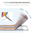 thumbnail image 4 of Outsunny Set of 2 Beach Lounge Chair Sun Lounger, Folding Ground Beach Mat w/ Adjustable Back, Steel Frame, Head Pillow and Carry Bag for Backyard Lakeside, Colorful Stripes, 4 of 9