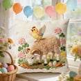 thumbnail image 3 of Outdoor Easter Decorations Short Lint Pillow Cover 18inch Cute Embroidery Decorative Throw Pillowcase for Sofa Bedroom Living Room Home Decoration Easter Good Things, New, Multicolor-a, 3 of 6