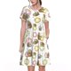 thumbnail image 1 of Balery Donut Sloth Vestidos sueltos de manga corta para mujer, vestidos de verano 2025, vestidos casuales de corte A con vuelo., 1 of 6