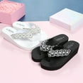 thumbnail image 4 of ShiShine Womens Thong Wedge Flip Flops with Pearl Rhinestone Summer Fashion Shoes for Beach Pool Party and Casual Outings, 4 of 4