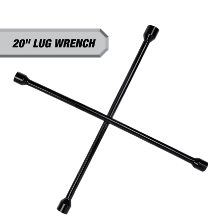 Hyper Tough Heavy Duty Lug Wrench, Carbon Steel, Tire Iron 20-inch, Black