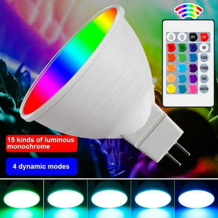 

Kripyery 4Pcs LED Lamp Bulb Color Changing RGB with Remote Control MR16 CRI 82+ Light Bulb for Home
