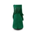 thumbnail image 6 of BLISSFUL STEP Women's Fringe Pointed Toe Stiletto Heel Ankle Boot Emerald Green 6, 6 of 6