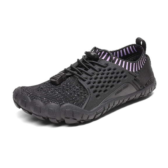 Nortiv 8 Kids Water Shoes Boys & Girls Comfort Aqua Shoes Quick Dry Barefoot Swim Diving Sports Shoes Aqua-K2 Black/Purple Size 1