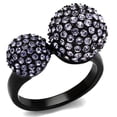 thumbnail image 1 of Women IP Black Stainless Steel Ring with Top Grade Crystal in Multi Color - Size 6, 1 of 1