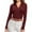 Wine, variant on Nxznwn Womens Polo Shirts Long Sleeve Business Casual Tops Collared V Neck Ribbed Knit Sweater Slim Fit Basic Blouses