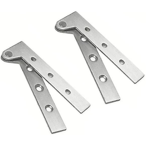 Set Of 2 Stainless Steel Hidden Door Pivot Hinges 360 Degree Rotation, 4 Inch Offset Knife Hinges, Concealed Pivot Hinge