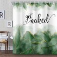 thumbnail image 3 of Get Naked Green Shower Curtain, Golden Green Marble Texture Shower Curtain Sets, Abstract Watercolor Modern Bathroom Curtain with Hooks Waterproof Fabric Decor, 70X70IN, 3 of 4