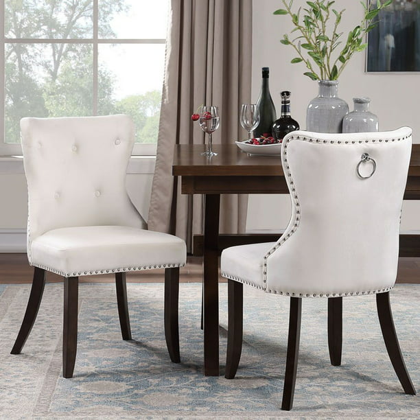Tufted Upholstered Dining Chairs Set Of, Tufted Dining Room Chairs Set Of 2