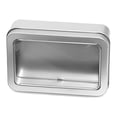 thumbnail image 1 of Matsuzay Almacenamiento de tarjetas de juego de lata de Metal, caja transparente, organizador, caja de hojalata vacía, pendientes, Almacenamiento y organización del hogar Ventana plateada 107*73*25mm, 1 of 6