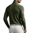 thumbnail image 4 of Vxararl Soft Stretch Cotton Blend Turtleneck Men Fall and Winter Fashion Warm Sweater Basic Slim Fit Pullover Sweater Tees Solid Long Sleeve Shirts Turtleneck Sweater Green XL, 4 of 4