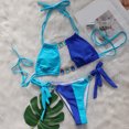 thumbnail image 4 of Trajes de Baño de Bikini de Mujer de Color Sólido Sexy de Moda Dividido con Pantalones, Nylon de Corte Alto para la Piscina de Playa Y las Vacaciones de Verano, 4 of 6