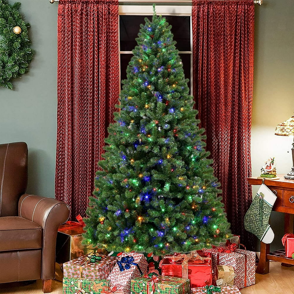 Artificial Christmas Tree, 7.5ft Prelit Christmas Tree with 450 LED