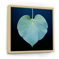 thumbnail image 2 of Designart "Subtle Leaf Impressions In Teal Tenderness II" Leaves Floater Framed Wall Art Living Room, 2 of 5