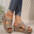 thumbnail image 5 of Domuza Orthopedic Casual Sandals for Women Arch Support Flat Wedge Sandals Lightweight Slip on Non Slip Walking Shoes Beach Vacation 2026 New Foam Shoes Beige 8.5（EU-41）, 5 of 6