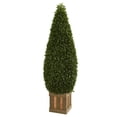 thumbnail image 1 of Nearly Natural 5607 5 ft. Boxwood Cone Topiary Artificial Tree with Decorative Planter, 1 of 1