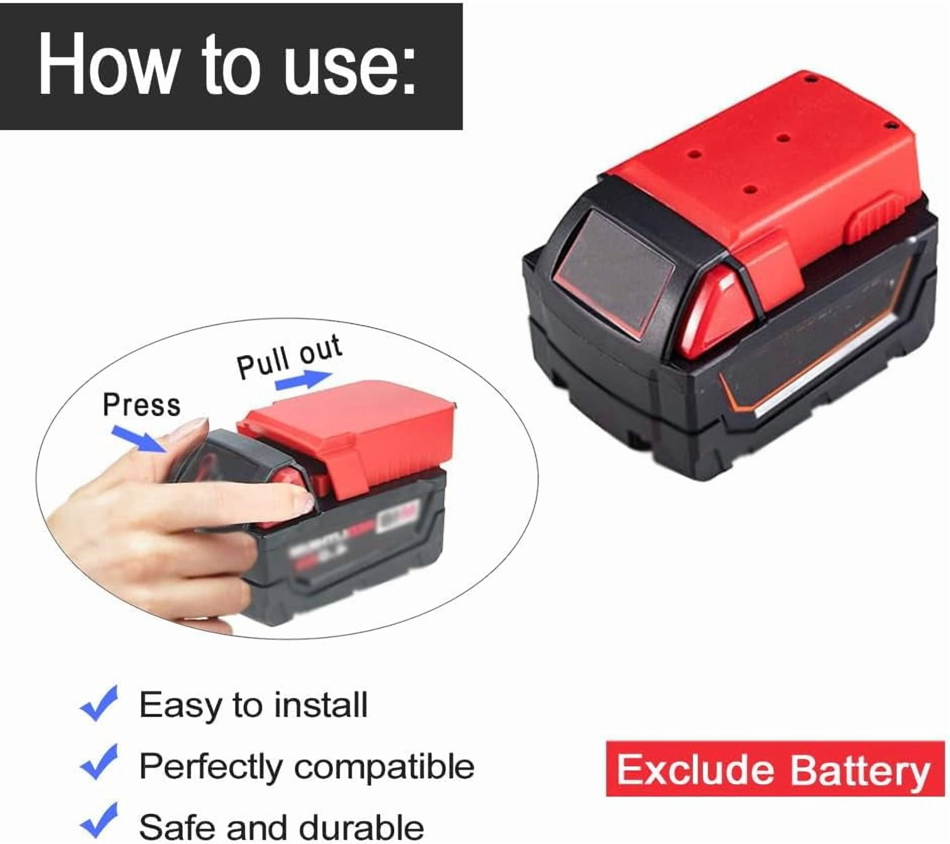 Jumper Cable Clamps Compatible with Mil.waukee M18, Silicone wire 6FT 8AWG Cable,18V Battery Jumper Starter for Mid-Size Cars Light Trucks Car Jump Starting Using Tool, 392 ℉ (200℃)