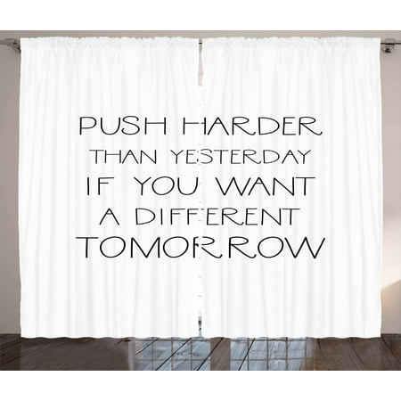 Inspirational Curtains 2 Panels Set Push Harder Shape Your Future