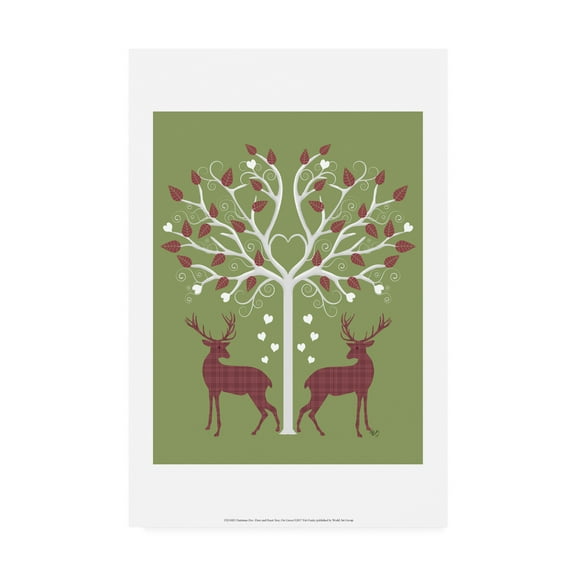 Trademark Fine Art 'Christmas Des Pink On Green' Canvas Art by Fab Funky